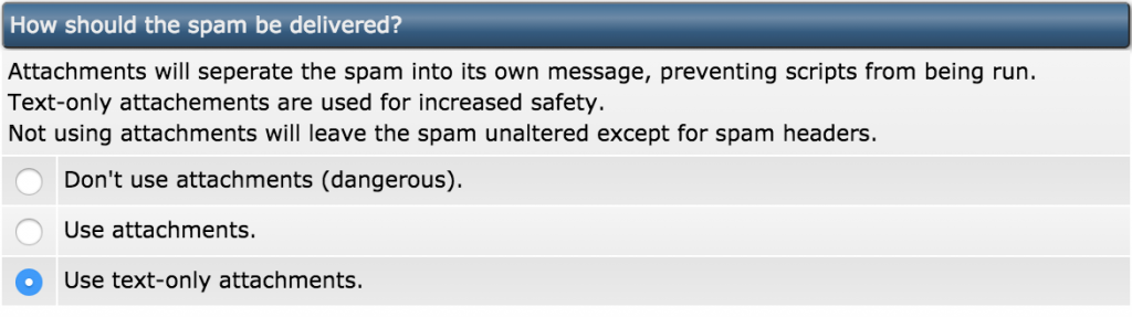 Veiligheidsinstellingen spamberichten