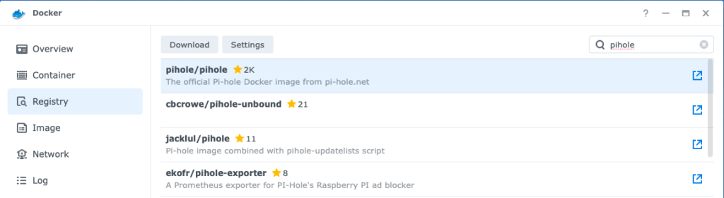 Download Pi-Hole Docker Image
